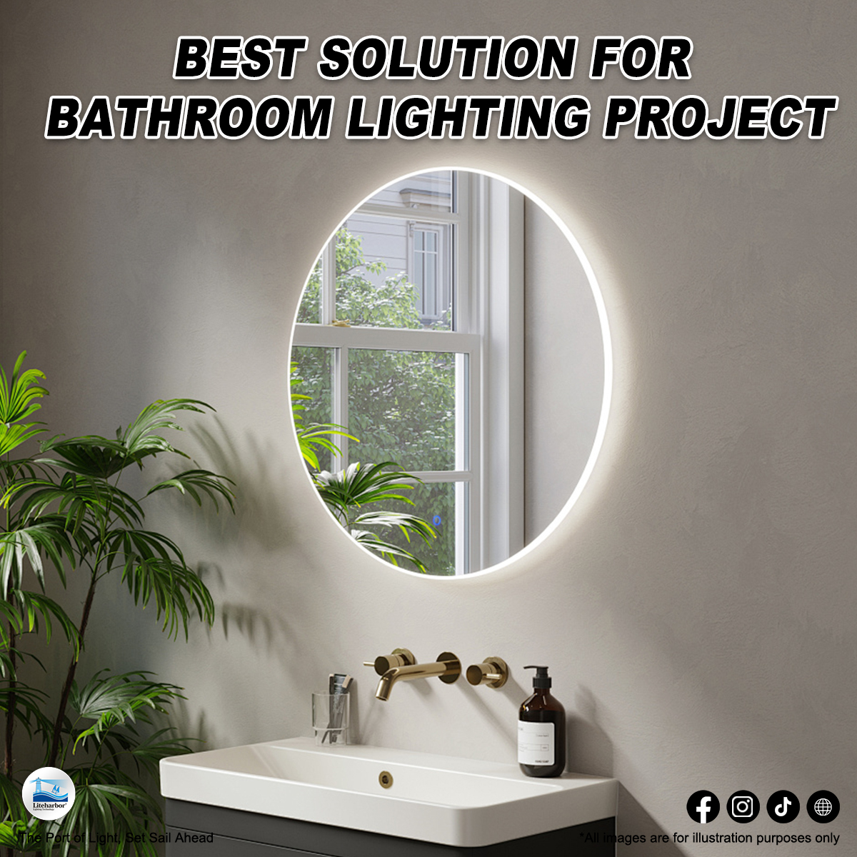 Graceful Silky Gentle Glow Bathroom Makeup Mirror Light